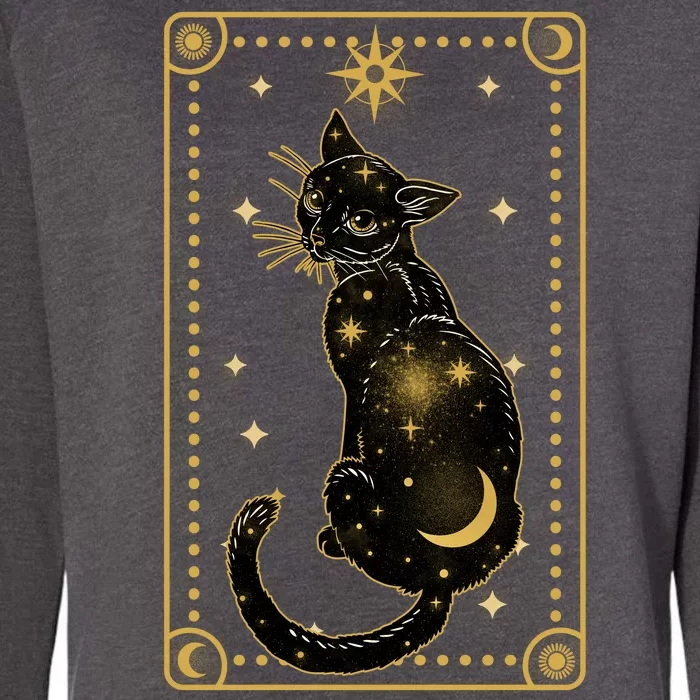 Elegant Galaxy Tarot Card Cat Womens California Wash Sweatshirt