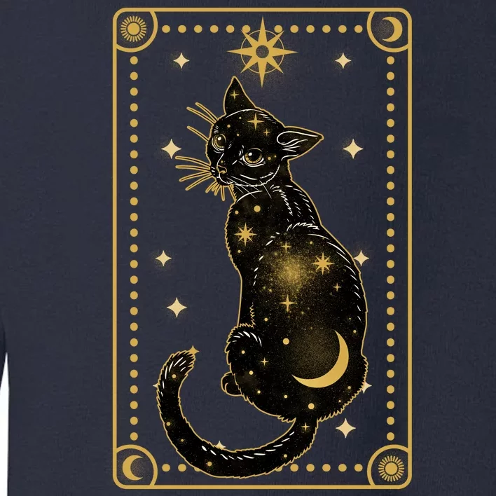 Elegant Galaxy Tarot Card Cat Toddler Sweatshirt