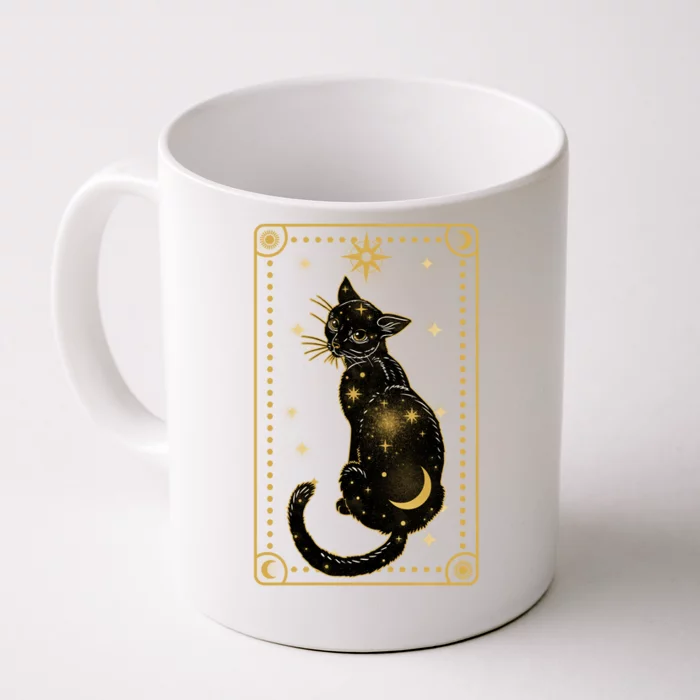 Elegant Galaxy Tarot Card Cat Front & Back Coffee Mug