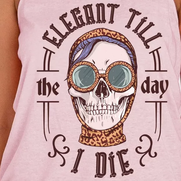 Elegant Till The Day I Die Skull Women's Knotted Racerback Tank