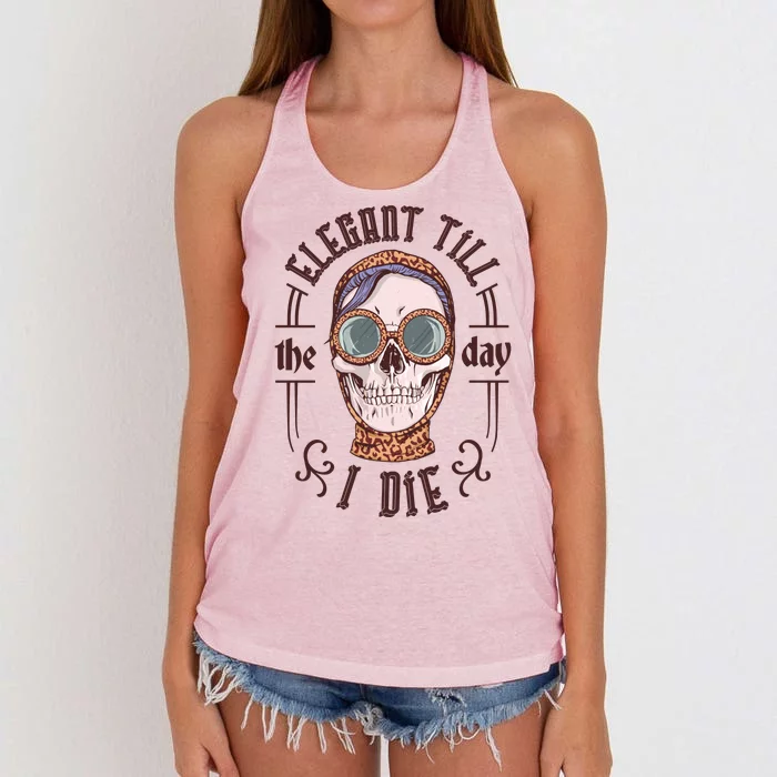 Elegant Till The Day I Die Skull Women's Knotted Racerback Tank