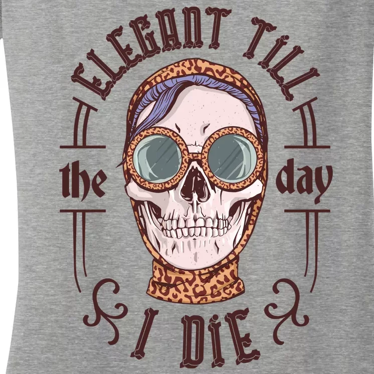 Elegant Till The Day I Die Skull Women's V-Neck T-Shirt