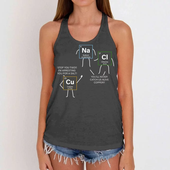 Element Funny Science Puns Women's Knotted Racerback Tank