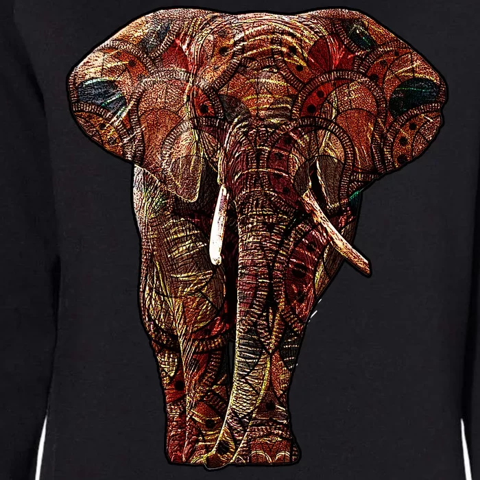 Elephant African Pattern Womens California Wash Sweatshirt