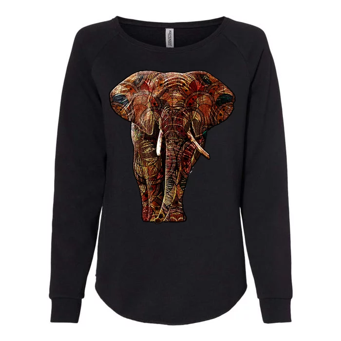 Elephant African Pattern Womens California Wash Sweatshirt