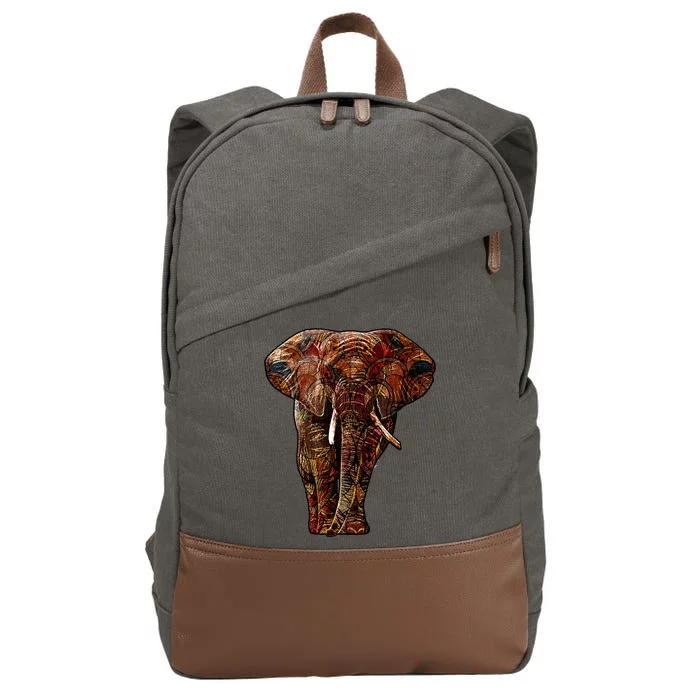 Elephant African Pattern Cotton Canvas Backpack