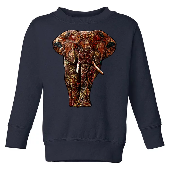 Elephant African Pattern Toddler Sweatshirt