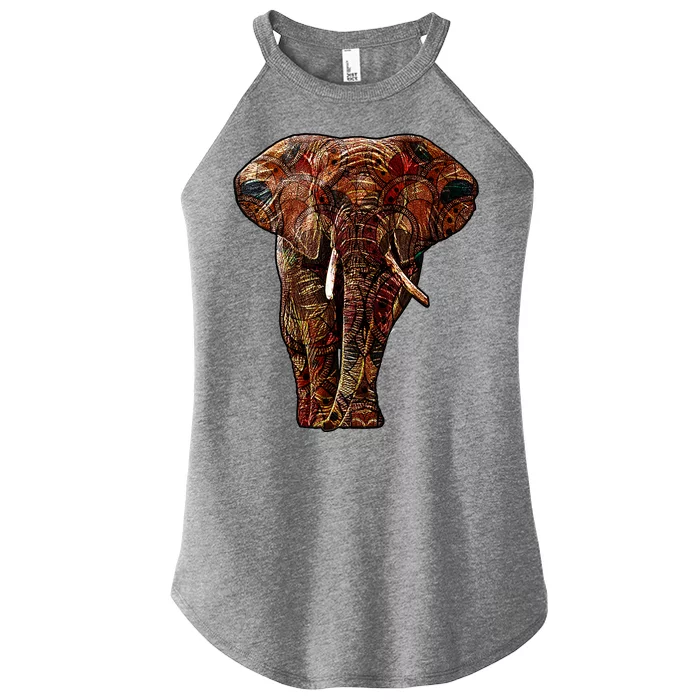 Elephant African Pattern Women’s Perfect Tri Rocker Tank