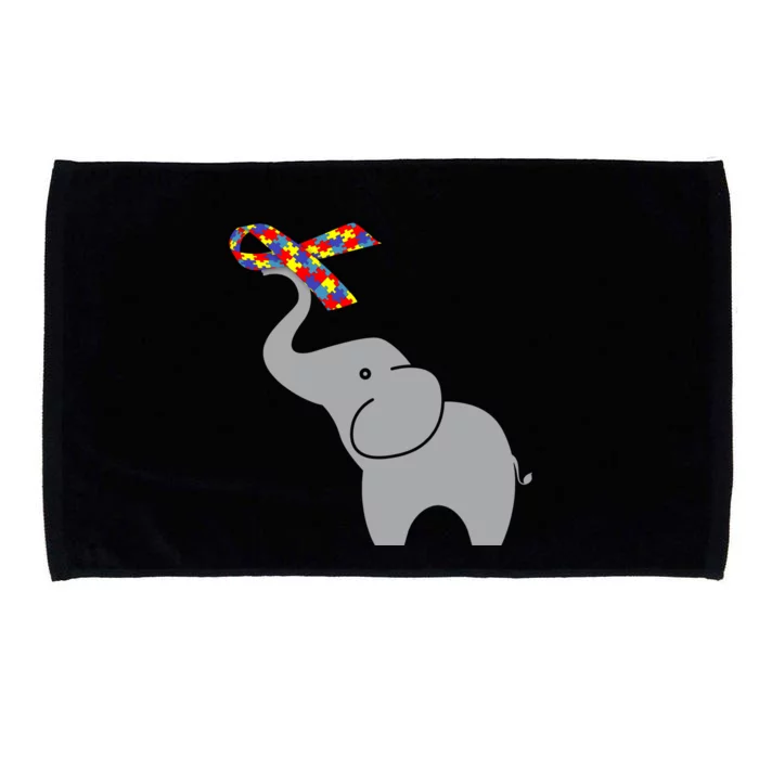 Elephant Autism Awareness Ribbon Microfiber Hand Towel