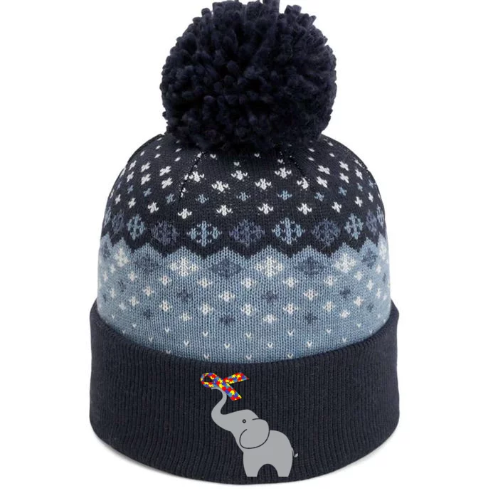 Elephant Autism Awareness Ribbon The Baniff Cuffed Pom Beanie