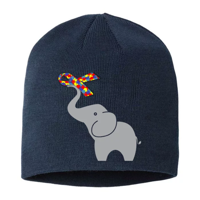 Elephant Autism Awareness Ribbon 8 1/2in Sustainable Knit Beanie