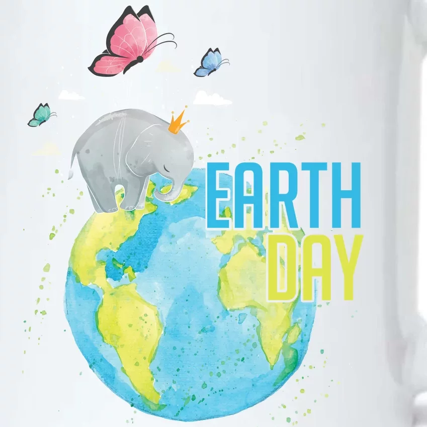 Elephant Earth Day Black Color Changing Mug