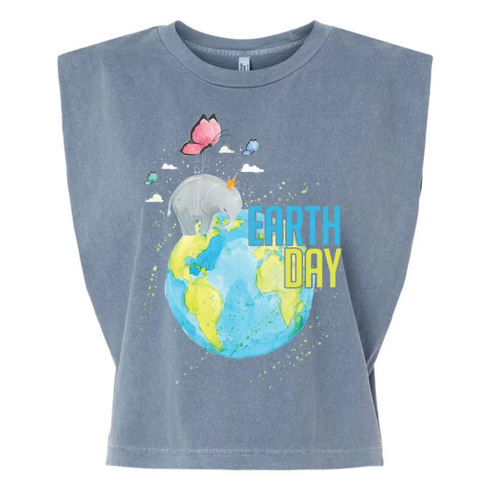 Elephant Earth Day Garment-Dyed Women's Muscle Tee