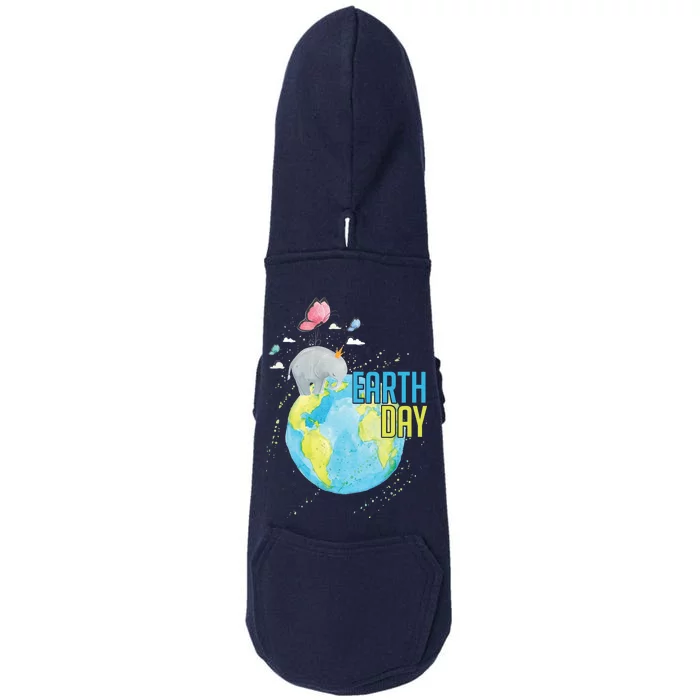 Elephant Earth Day Doggie 3-End Fleece Hoodie