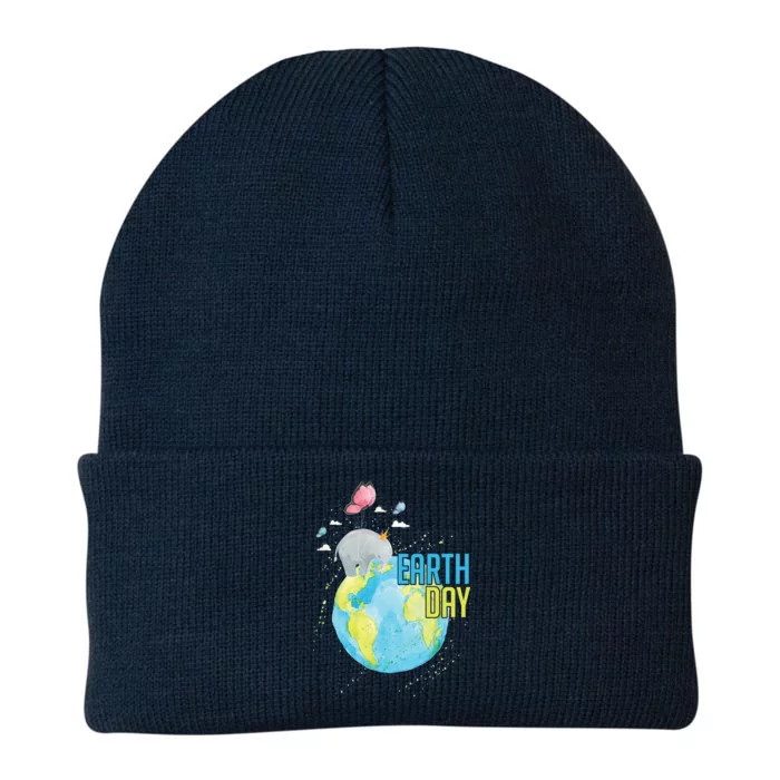 Elephant Earth Day Knit Cap Winter Beanie