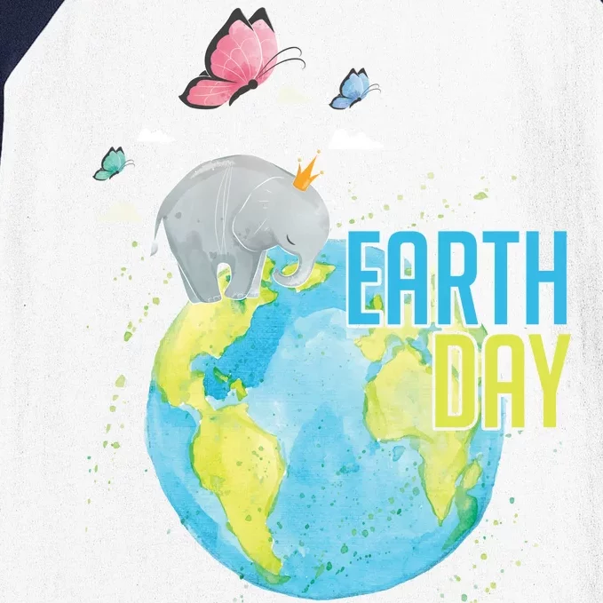 Elephant Earth Day Baseball Sleeve Shirt