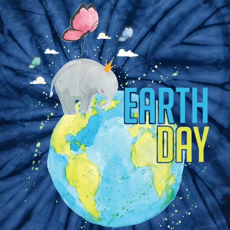 Elephant Earth Day Tie-Dye T-Shirt