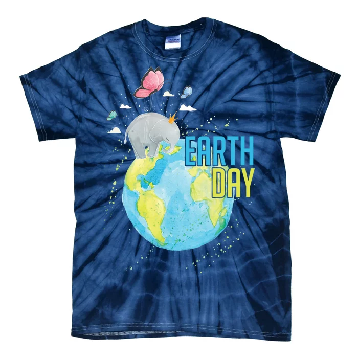 Elephant Earth Day Tie-Dye T-Shirt