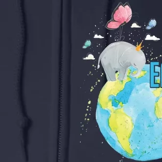 Elephant Earth Day Full Zip Hoodie