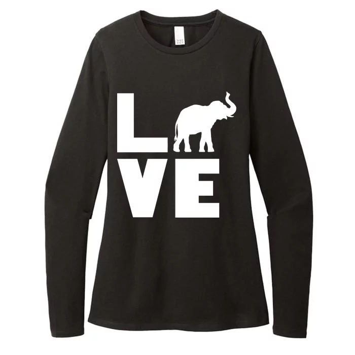 Elephant Love Womens CVC Long Sleeve Shirt