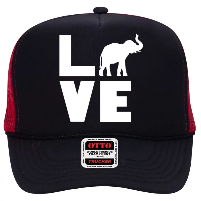 Elephant Love High Crown Mesh Trucker Hat