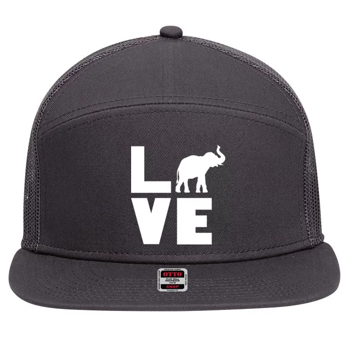 Elephant Love 7 Panel Mesh Trucker Snapback Hat