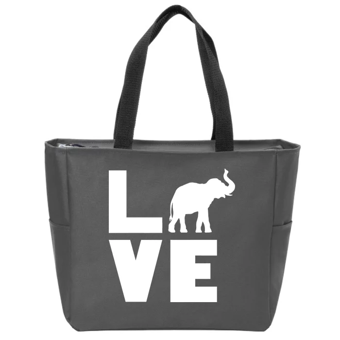 Elephant Love Zip Tote Bag