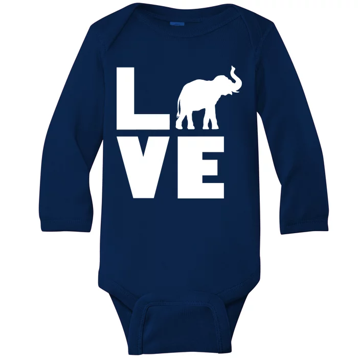 Elephant Love Baby Long Sleeve Bodysuit