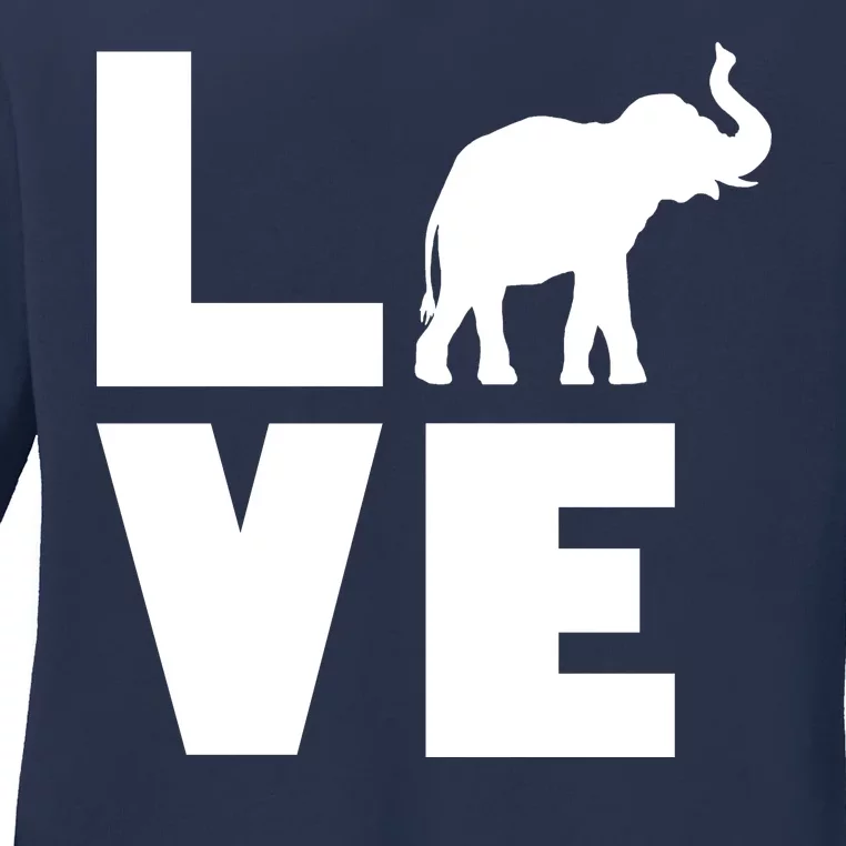 Elephant Love Ladies Long Sleeve Shirt