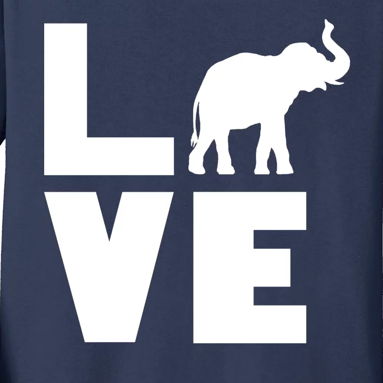 Elephant Love Kids Long Sleeve Shirt