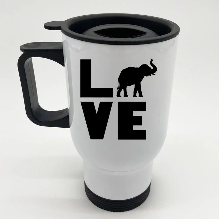 Elephant Love Front & Back Stainless Steel Travel Mug