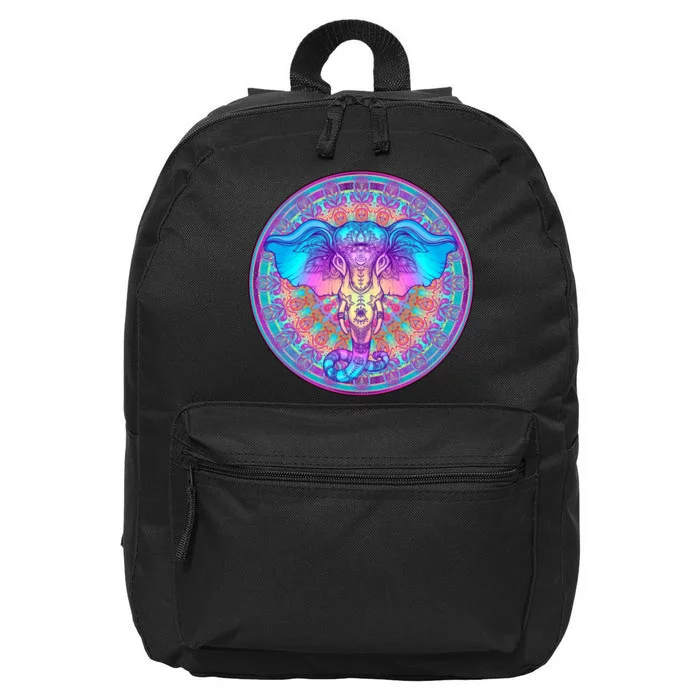 Elephant Mandala Pastel Rainbow 16 in Basic Backpack