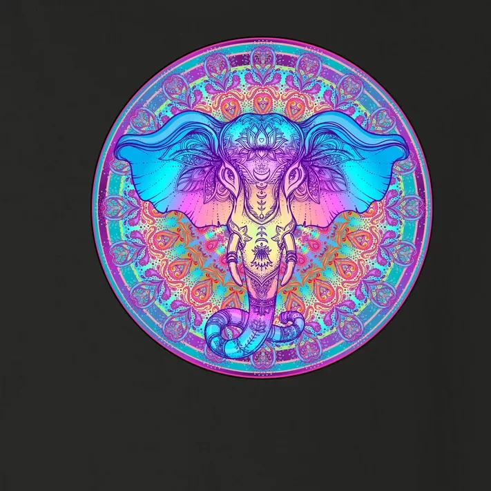 Elephant Mandala Pastel Rainbow Toddler Long Sleeve Shirt