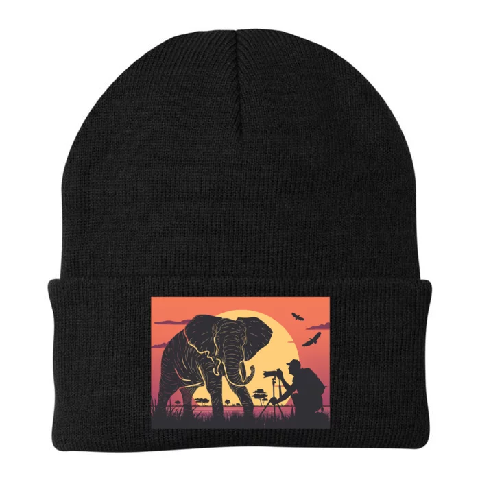 Elephant Photography Knit Cap Winter Beanie