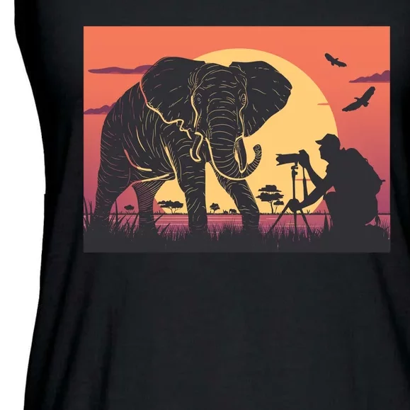 Elephant Photography Ladies Essential Flowy Tank