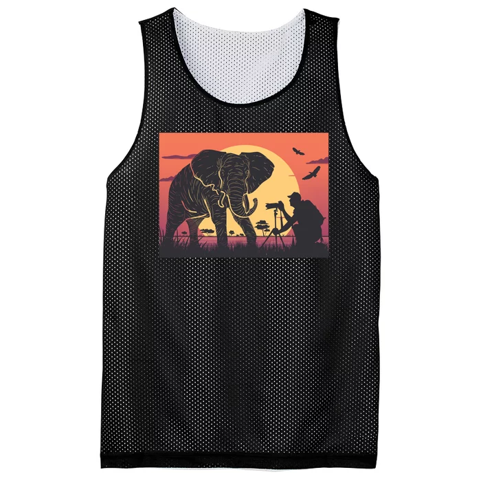 Elephant Photography Mesh Reversible Basketball Jersey Tank