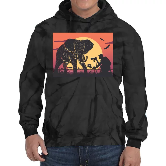 Elephant Photography Tie Dye Hoodie