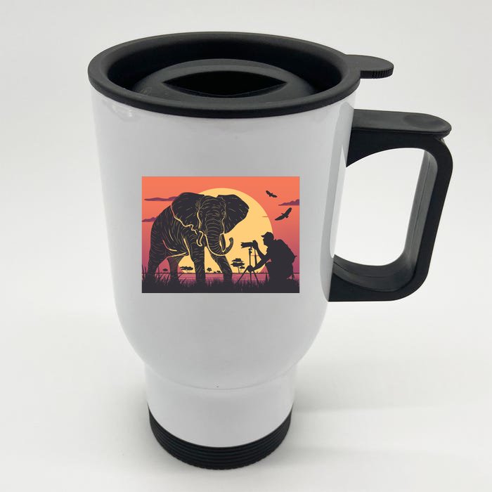 Elephant Photography Front & Back Stainless Steel Travel Mug