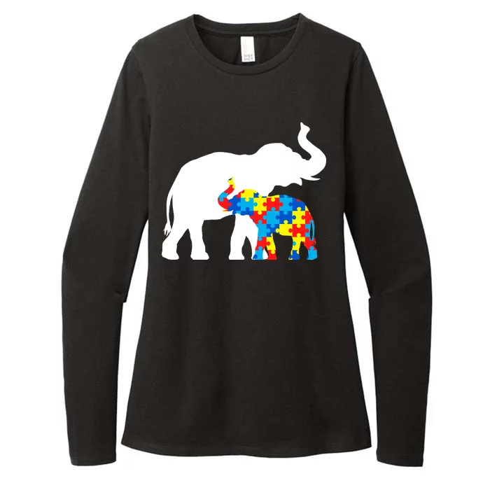 Elephant Puzzle Autism Parents Womens CVC Long Sleeve Shirt