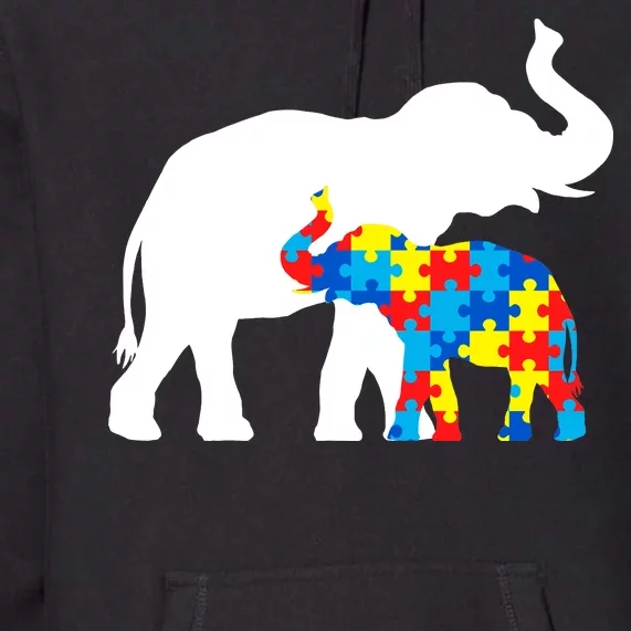 Elephant Puzzle Autism Parents Premium Hoodie