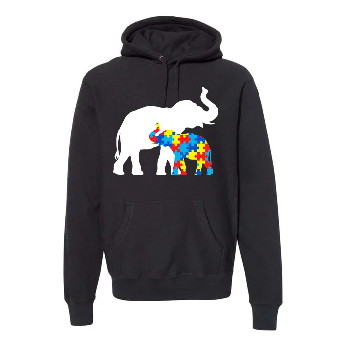 Elephant Puzzle Autism Parents Premium Hoodie