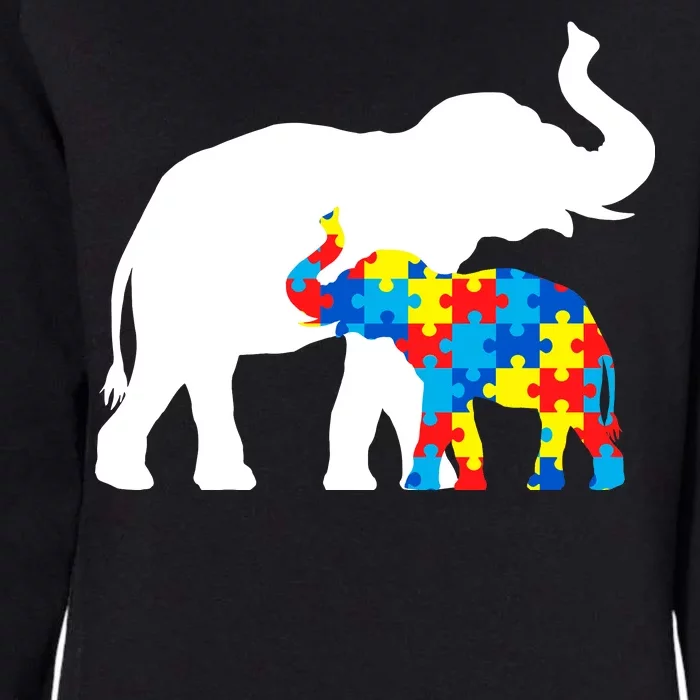 Elephant Puzzle Autism Parents Womens California Wash Sweatshirt