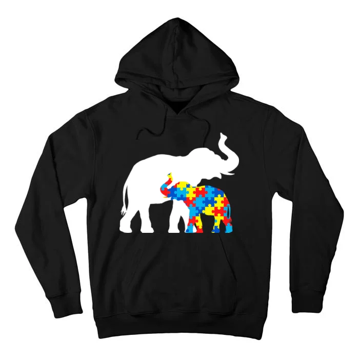 Elephant Puzzle Autism Parents Tall Hoodie