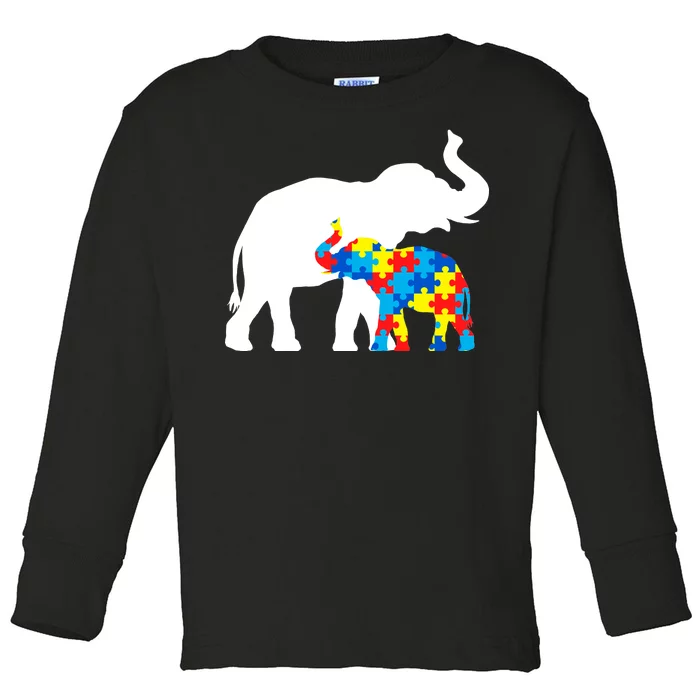 Elephant Puzzle Autism Parents Toddler Long Sleeve Shirt