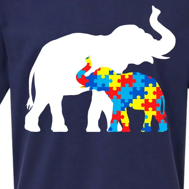 Elephant Puzzle Autism Parents Sueded Cloud Jersey T-Shirt