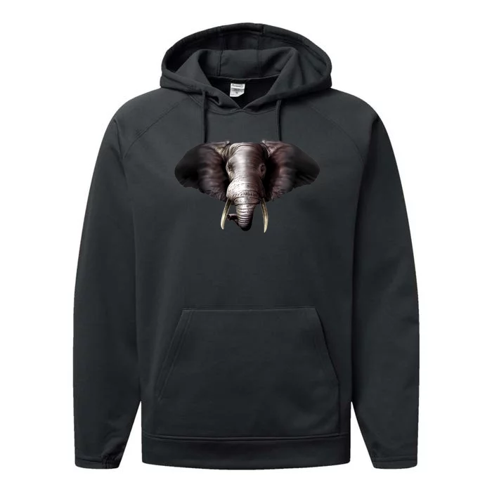 Elephant Tusks Wildlife Performance Fleece Hoodie