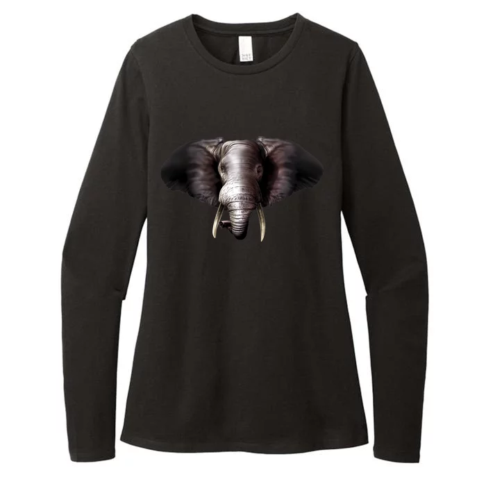 Elephant Tusks Wildlife Womens CVC Long Sleeve Shirt