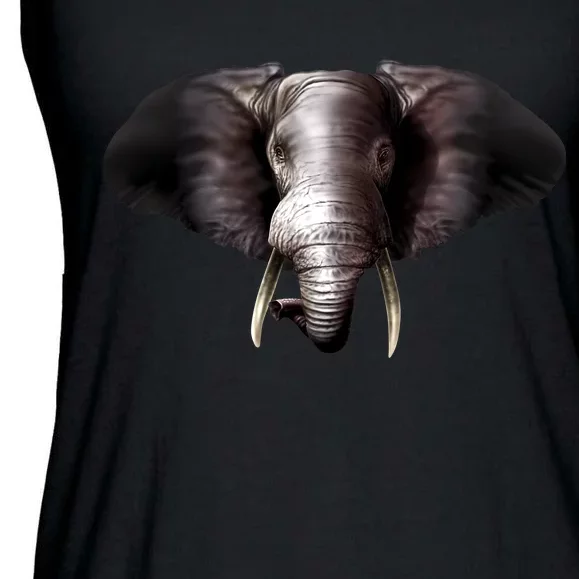 Elephant Tusks Wildlife Ladies Essential Flowy Tank