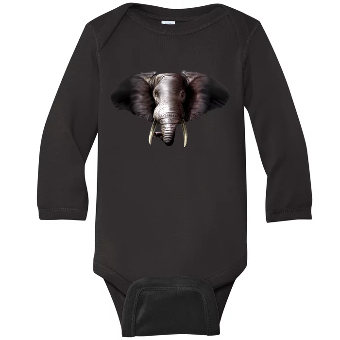 Elephant Tusks Wildlife Baby Long Sleeve Bodysuit