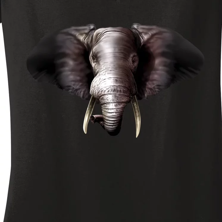 Elephant Tusks Wildlife Women's V-Neck T-Shirt